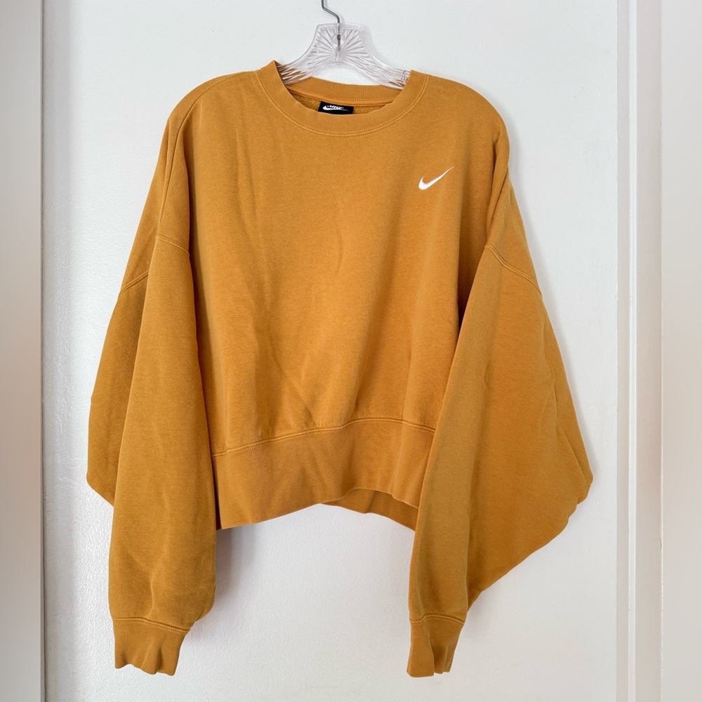 Nike Oversized Sweatshirt, Mustard Yellow, Size M